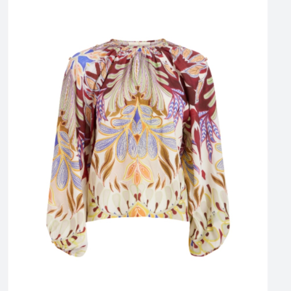 MARIE OLIVER Medium M Arabella blouse Tranquility pattern nwt - Picture 4 of 8